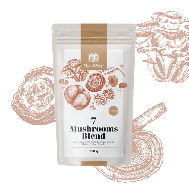 Mezcla de extractos de siete setas en polvo