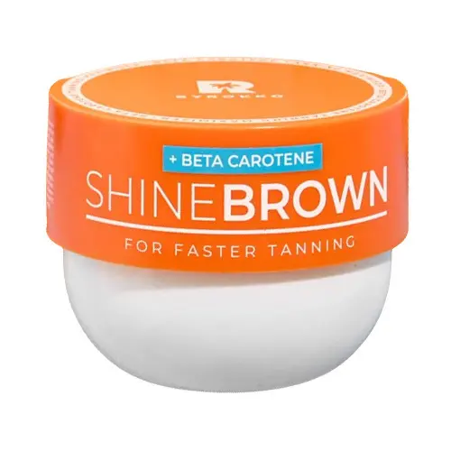 Crema bronceadora Shine Brown con beta caroteno.