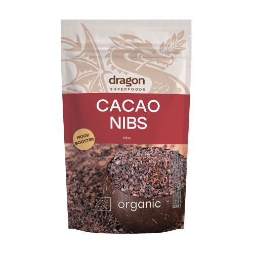 Cacao en grano, triturado.