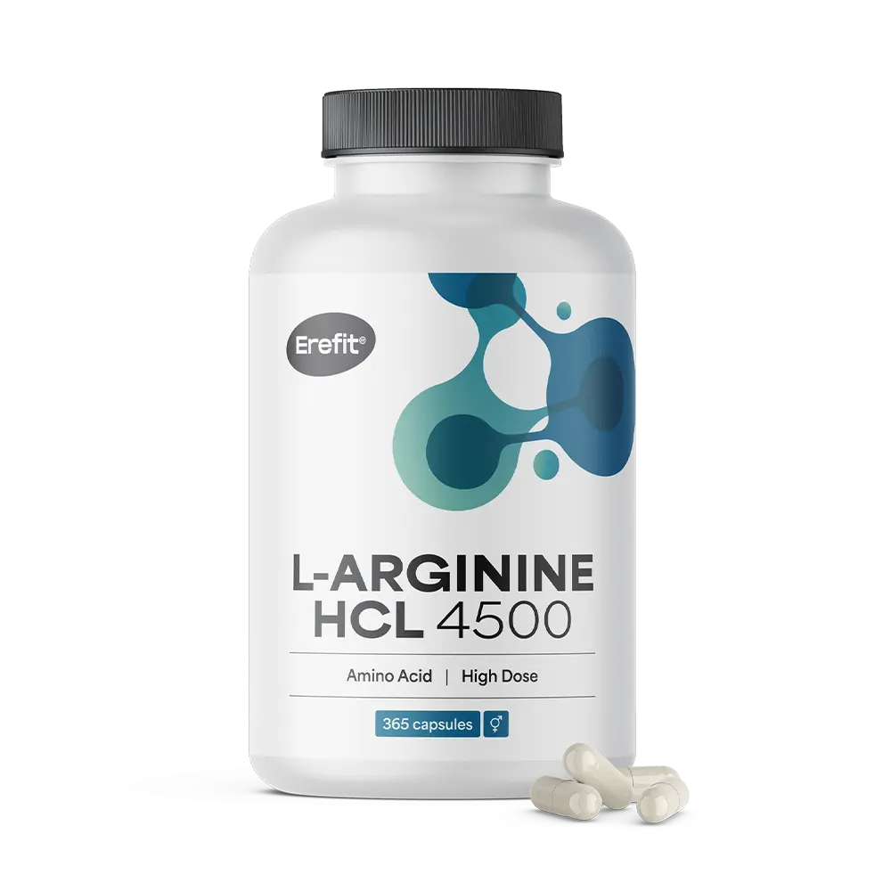 L-arginina HCL 4500 mg en cápsulas.