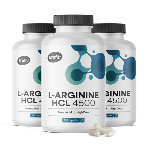 3x L-arginina HCL 4500 mg, en total 1095 cápsulas