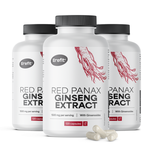 3x Extracto de ginseng rojo de 1500 mg, en total 360 cápsulas
