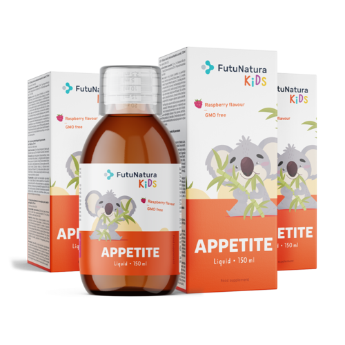 3x APPETITE – Complemento alimenticio líquido infantil para el apetito, en total 450 ml 