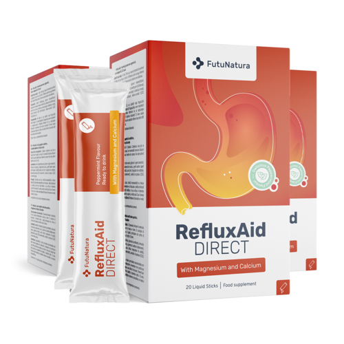 3x RefluxAid DIRECT - bebida para la acidez estomacal, en total 60 sobres