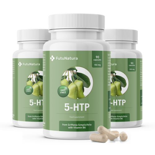 3x 5-HTP 150 mg - Griffonia Simplicifolia, en total 270 cápsulas
