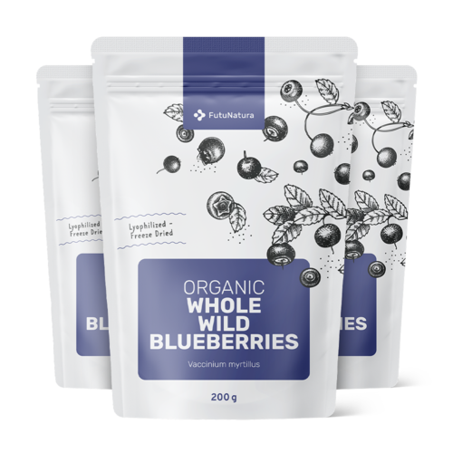 3x BIO Arándanos silvestres – enteros, en total 600 g