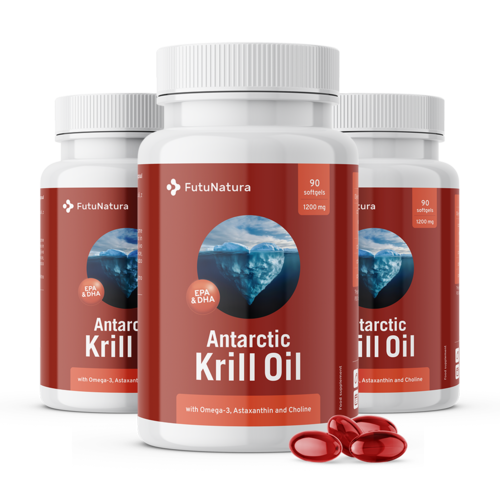 3x Aceite de krill 1200 mg, en total 270 cápsulas blandas