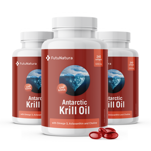 3x Aceite de krill 1200 mg, en total 720 cápsulas blandas