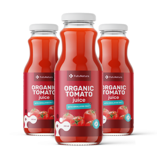 3x BIO Zumo de tomate con sal del Himalaya, en total 900 ml