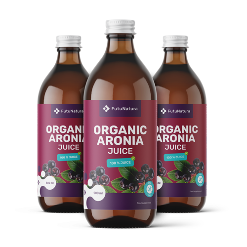 3x BIO Zumo de aronia, en total 1500 ml
