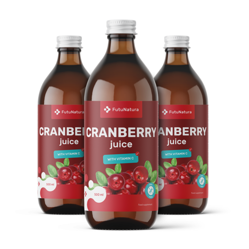 3x Zumo de arándanos rojos, en total 1500 ml