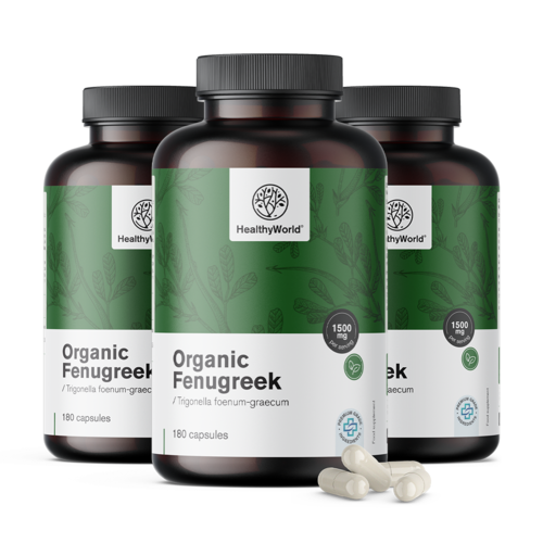 3x BIO Alholva (heno griego), en total 540 cápsulas