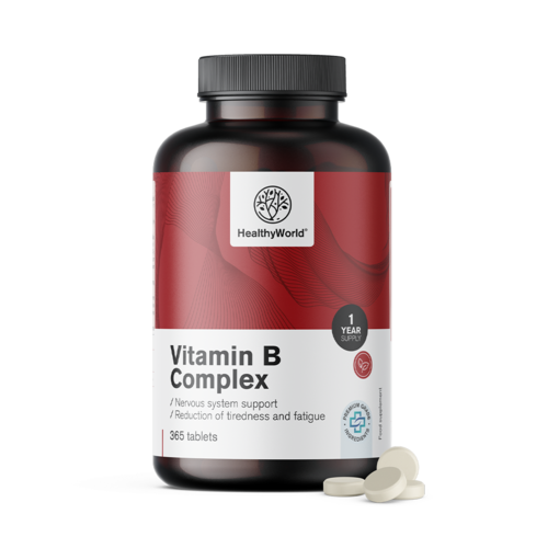 Complejo de vitamina B con todos los vitaminas B.