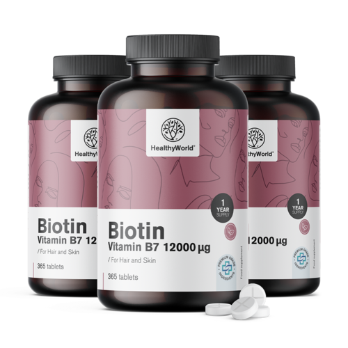3x Biotina 12000 µg, en total 1095 comprimidos