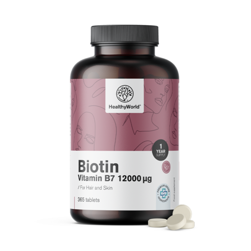 Biotina 12000 µg en comprimidos.