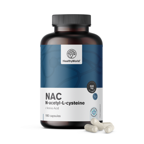 N-acetil cistein o NAC en cápsulas.
