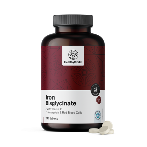 Bisglicinato de hierro 40 mg, 240 comprimidos