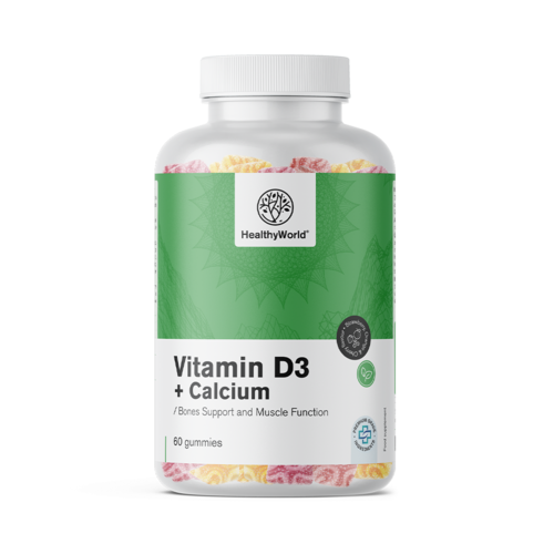 Vitamina D3 + Calcio, 60 gominolas