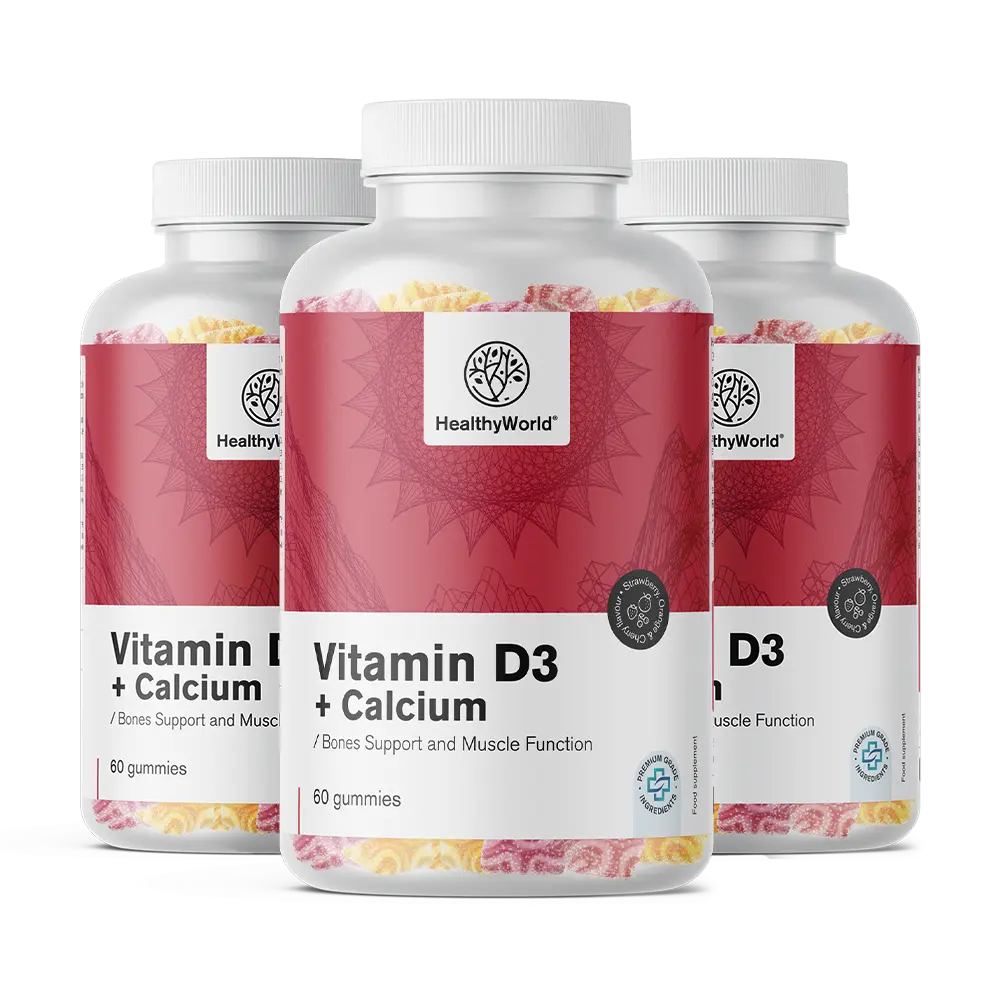 Vitamin D3 + Kalcij v gumi bonbonih