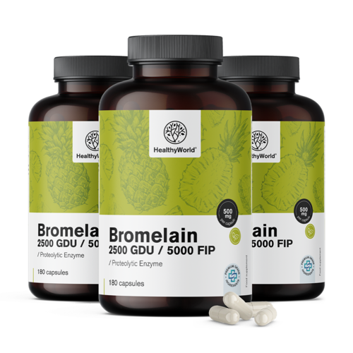 3x Bromelina 500 mg, en total 540 cápsulas