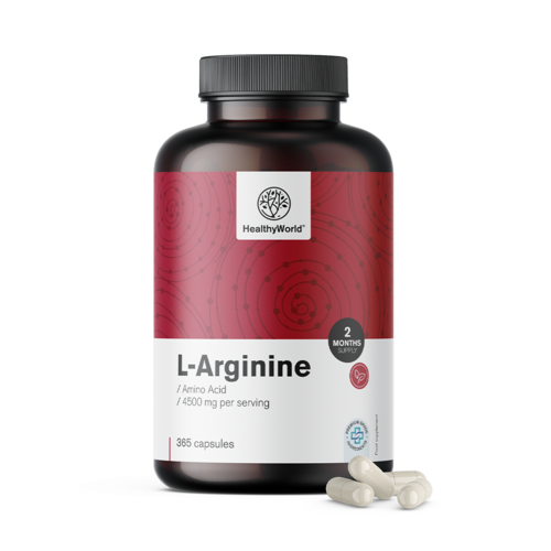 L-arginina 4500 mg en cápsulas.