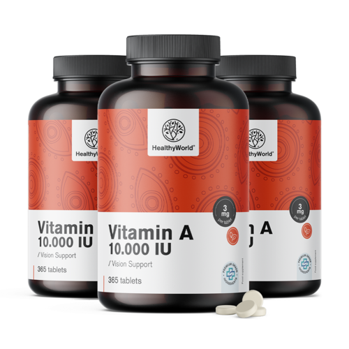 3x Vitamina A 10.000 UI, en total 1095 comprimidos