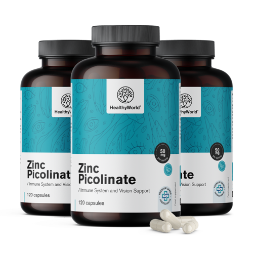 3x Picolinato de zinc 50 mg, en total 360 cápsulas