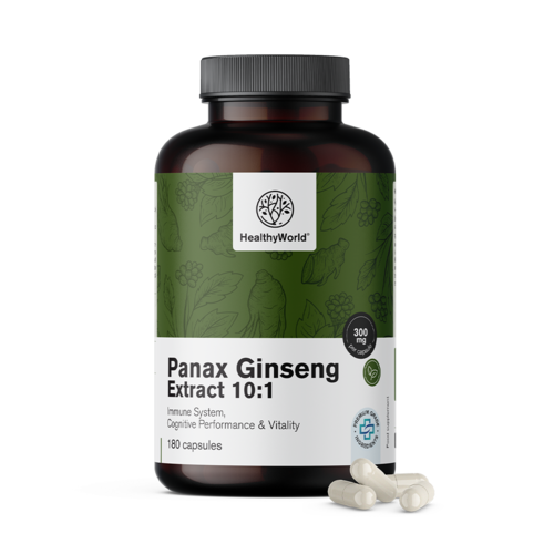 Panax Ginseng 300 mg - extracto de ginseng 10:1 en cápsulas.