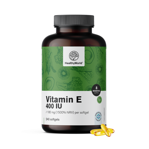 Vitamina E 400 UI, 240 cápsulas blandas