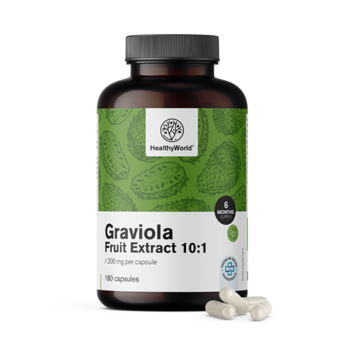 Graviola 200 mg - extracto 10:1, 180 cápsulas