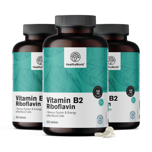 3x Vitamina B2 - riboflavina 100 mg, en total 600 comprimidos