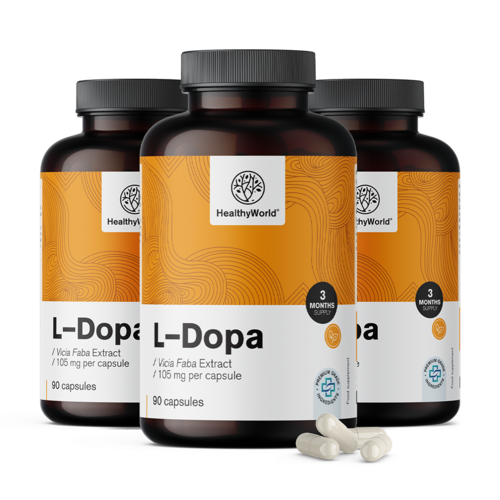 3x L-dopa 105 mg - de extracto de haba, en total 270 cápsulas