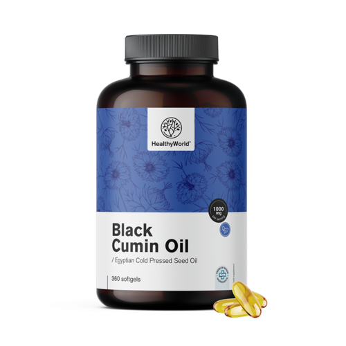 Aceite de comino negro 1000 mg, 360 cápsulas blandas