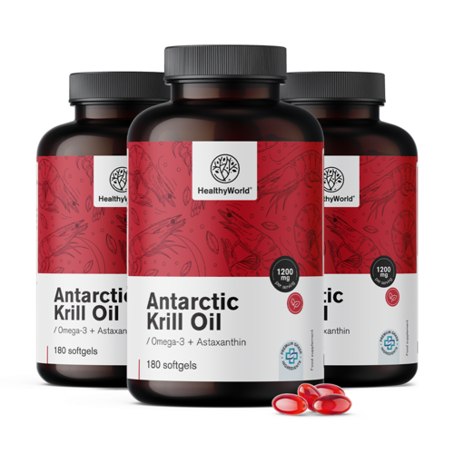 3x Aceite de krill 1200 mg, en total 540 cápsulas blandas