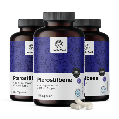 3x Pterostilbeno 150 mg, en total 540 cápsulas