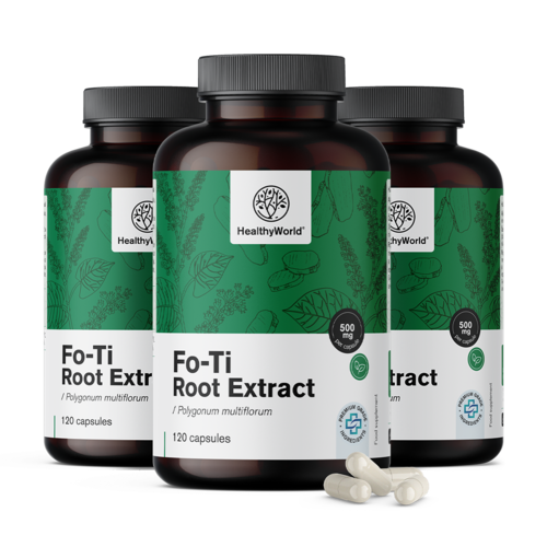 3x Fo-Ti (He Shou Wu) 500 mg, en total 360 cápsulas