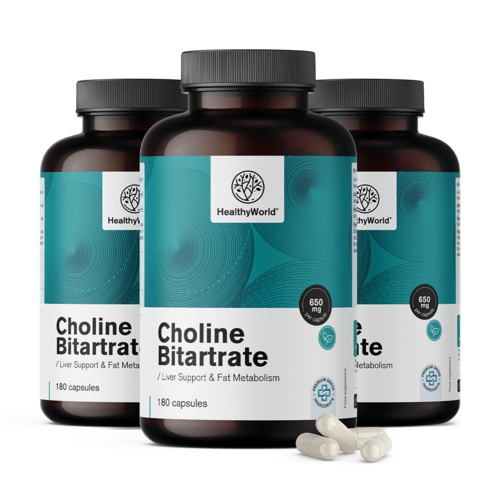 3x Bitartrato de colina 650 mg, en total 540 cápsulas