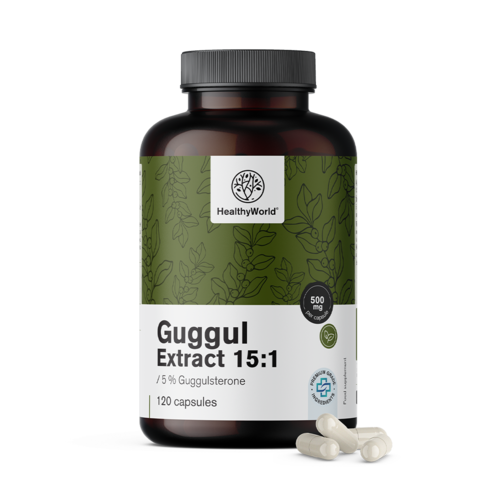 Guggul 500 mg - extracto 15:1, 120 cápsulas