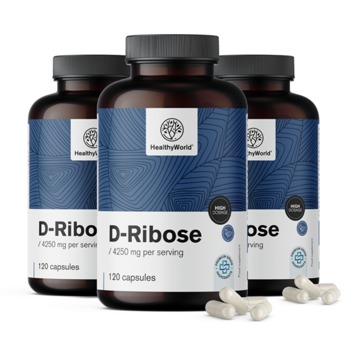 3x D-ribosa 850 mg, en total 360 cápsulas
