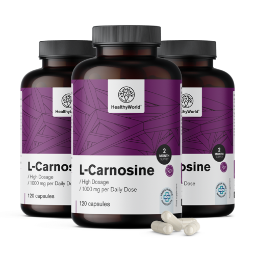 3x L-carnosina 1000 mg, en total 360 cápsulas