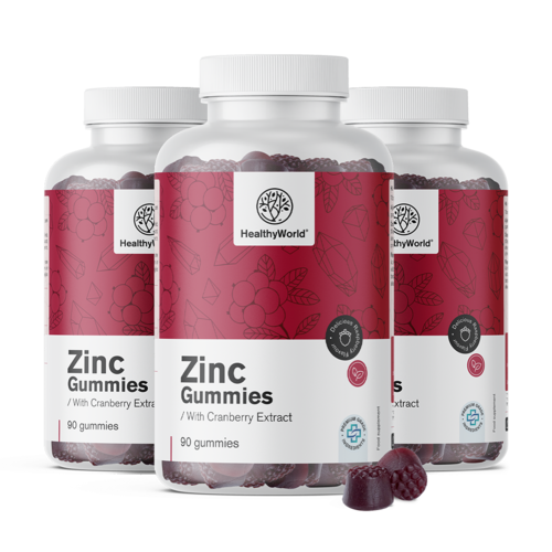 3x Zinc con extracto de arándano rojo, en total 270 gominolas