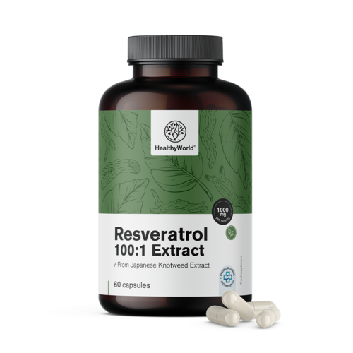 Resveratrol 1000 mg - extracto 100:1, 60 cápsulas