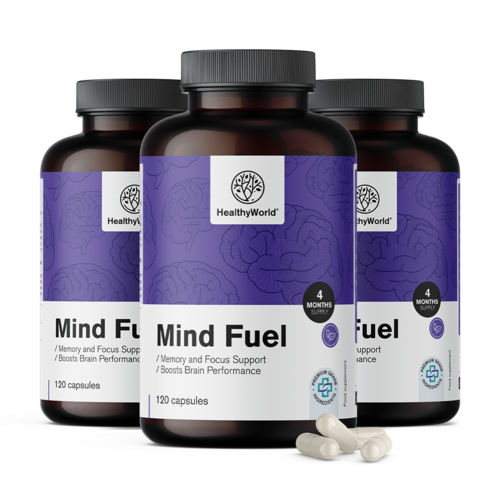 3x Mind Fuel - memoria y concentración, en total 360 cápsulas