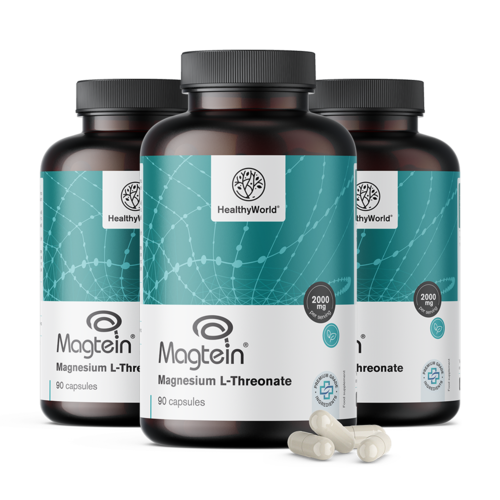 3x Magnesio L-treonato Magtein® 2000 mg, en total 270 cápsulas