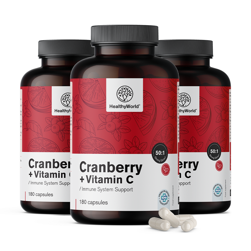 3x Extracto de arándano rojo con vitamina C Izvleček brusnice z vitaminom C