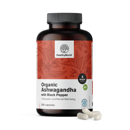 BIO Ashwagandha con pimienta negra, 240 cápsulas