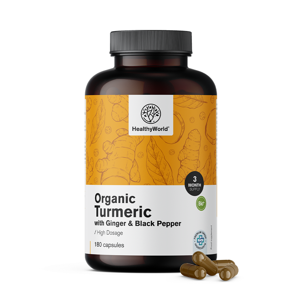 BIO Cúrcuma 1440 mg - con jengibre y pimienta negra