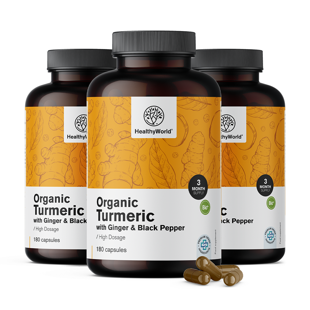 BIO Cúrcuma 1440 mg - con jengibre y pimienta negra
