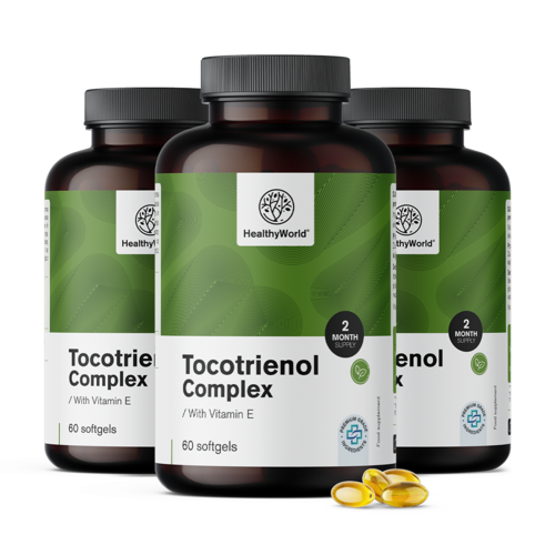 3x Complejo de tocotrienol con vitamina E, en total 180 cápsulas blandas