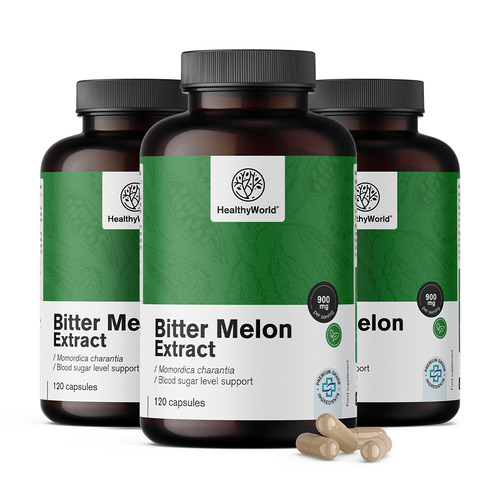 3x Melón amargo 900 mg, en total 360 cápsulas